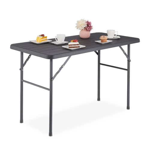 Lauko stalas Relaxdays 10045723.0, sulankstomas, Pilkas, 118 × 74 × 60 cm