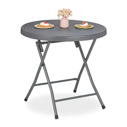 Lauko stalas Relaxdays 10049565.0, sulankstomas, iki 4 žmonių, Ø 80 × 74 cm