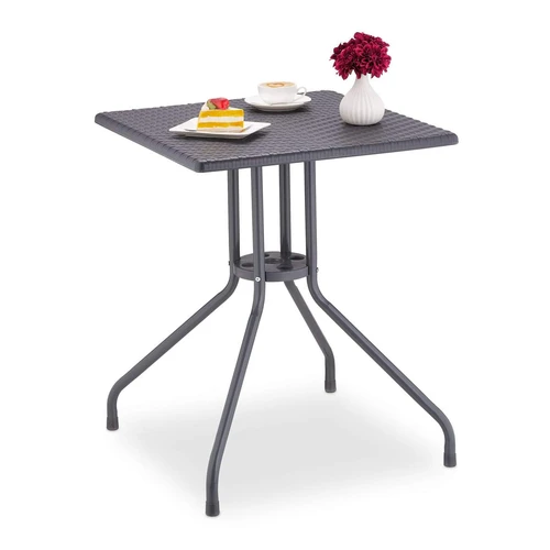 Lauko stalas Relaxdays, kvadratinis, Pilkas, 61 × 75 × 61 cm