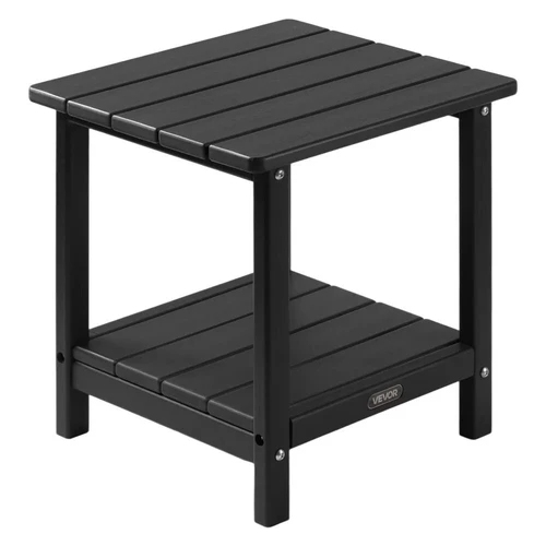 Lauko staliukas, juodas, HDPE, atsparus orui, 450x380x440 mm