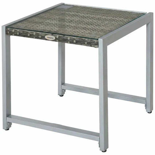Lauko staliukas Outsunny 50x49,5x50cm., pilkos spalvos