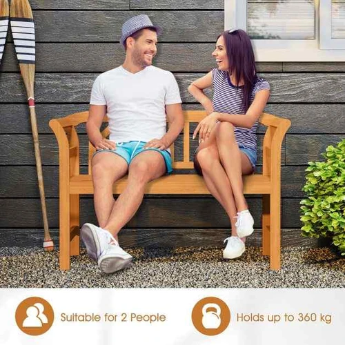 Lauko suolas, dviem asmenims su atlošu ir porankiais, 119,38 × 50,8 × 78,74 cm - Suolai, daiktadėžės