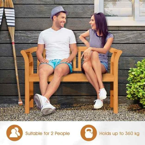 Lauko suolas, dviem asmenims su atlošu ir porankiais, 119,38 × 50,8 × 78,74 cm - Suolai, daiktadėžės