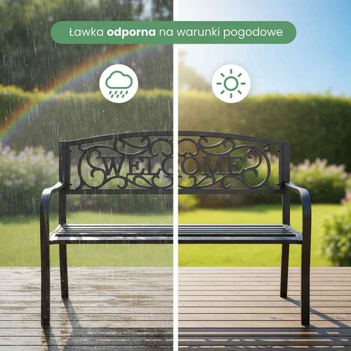 Lauko suolas IRYS, juodos spalvos, 127 × 86 × 62 cm - Suolai, daiktadėžės