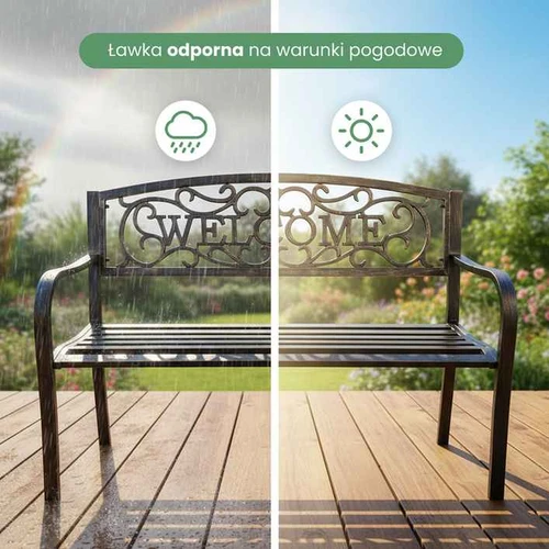 Lauko suolas IRYS, rudos spalvos, 127 × 86 × 62 cm - Suolai, daiktadėžės