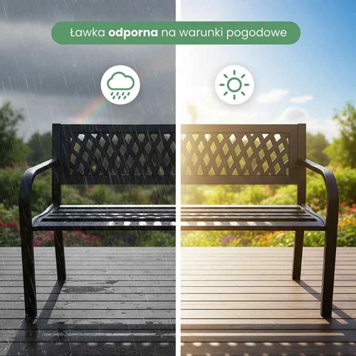 Lauko suolas KALIA, juodos spalvos, 119 × 75 × 50 cm - Suolai, daiktadėžės
