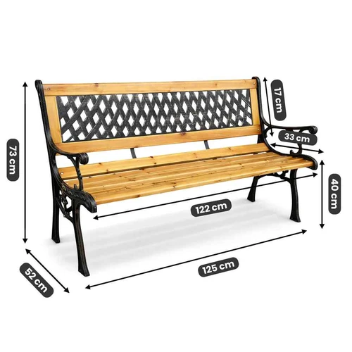 Lauko suolas MIRT, rudos spalvos, 125 × 73 × 52 cm - Suolai, daiktadėžės