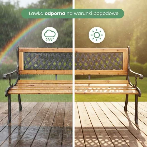 Lauko suolas MIRT, rudos spalvos, 125 × 73 × 52 cm - Suolai, daiktadėžės