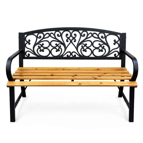 Lauko suolas NERINA, juodos spalvos, 118 × 87 × 51,5 cm - Suolai, daiktadėžės