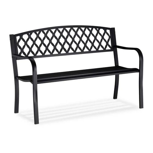 Lauko suolas Relaxdays, Dviem asmenims, Juodas, 127,5 × 86,5 × 58,5 cm