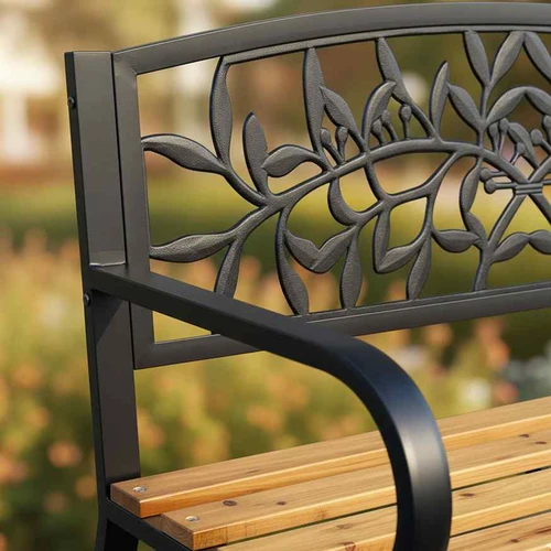 Lauko suolas REO, juodos spalvos, 118 × 87 × 51,5 cm - Suolai, daiktadėžės