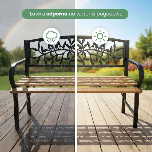 Lauko suolas REO, juodos spalvos, 118 × 87 × 51,5 cm - Suolai, daiktadėžės