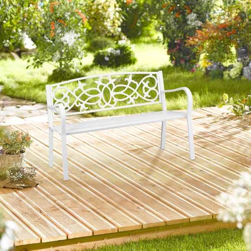 Lauko suoliukas Relaxdays 10036721.0, 2 vietų, 124,5 × 78 × 58 cm - Suolai, daiktadėžės