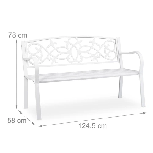 Lauko suoliukas Relaxdays 10036721.0, 2 vietų, 124,5 × 78 × 58 cm - Suolai, daiktadėžės