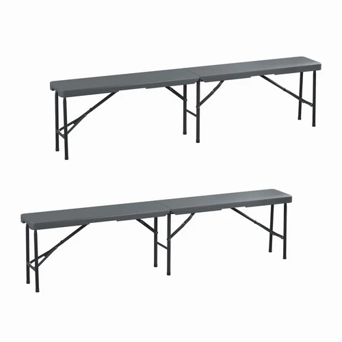 Lauko suolų komplektas Relaxdays, 2 vnt, 180 × 43 × 25 cm
