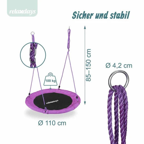 Lauko sūpynės Relaxdays, lizdo formos - Supamieji krėslai, supynės