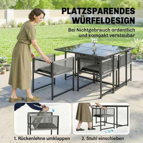 Lauko valgomojo komplektas, 5 dalių, 120 × 120 × 72 cm - Lauko baldų komplektai