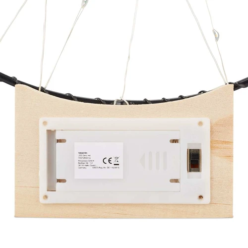 LED lempučių vainikas Relaxdays, Balta, 30 × 25 × 3,5 cm - Staliniai šviestuvai