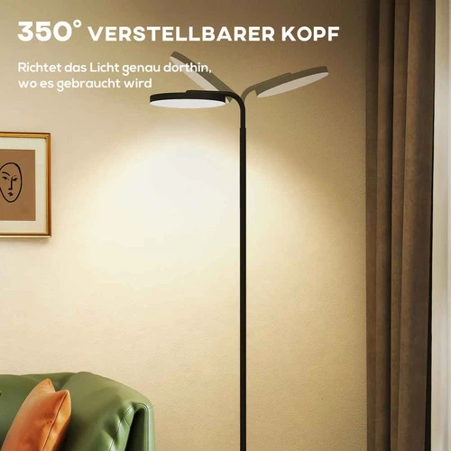 LED toršeras, Juoda, 41 × 25 × 166–177 cm - Toršerai