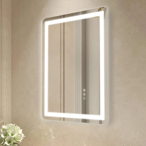 LED vonios veidrodis 50x70 cm su priekiniu ir galiniu apšvietimu