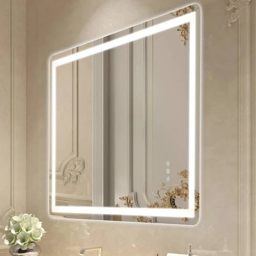 LED vonios veidrodis 70x100 cm su nerasojimu ir 3 spalvų apšvietimu