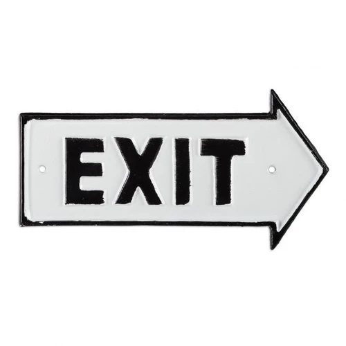 Lentelė EXIT 9,5x18,5x0,5cm., juodos/baltos spalvos