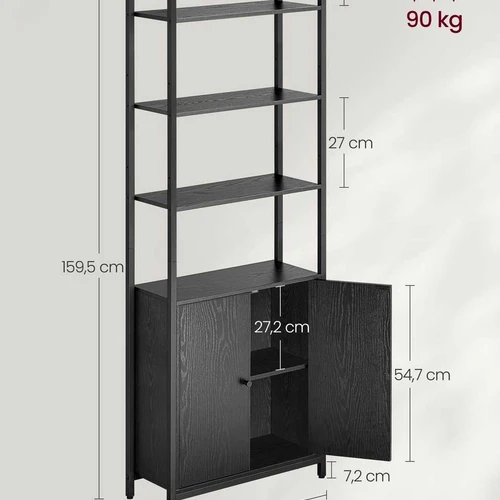Lentyna 24x60x159,5cm., juodos spalvos - Lentynos