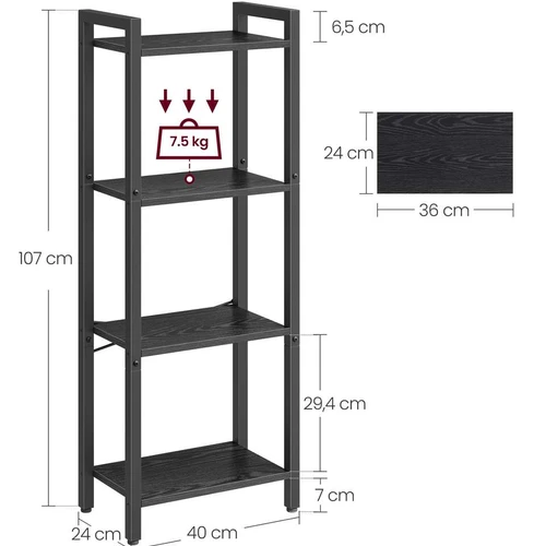 Lentyna 40x26x107cm., juodos spalvos - Lentynos