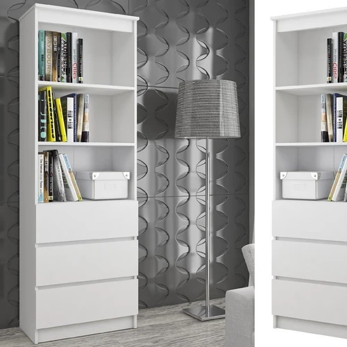 Biuro knygų spinta su trimis stalčiais ir dviem lentynomis