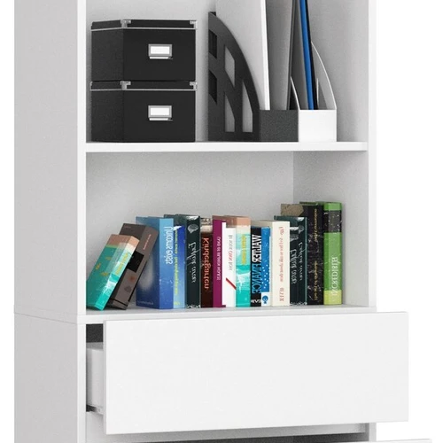 Patogi biuro knygų spinta su trimis stalčiais ir dviem lentynomis