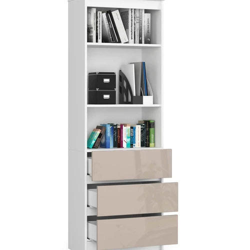 Klasikinė knygų spinta su erdviomis lentynomis ir stalčiais