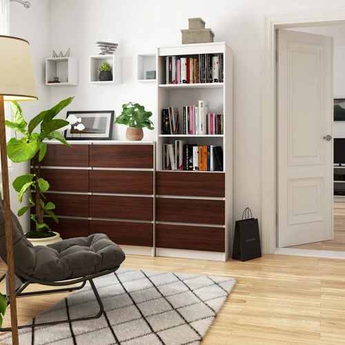 Atspari dilimui knygų spinta su ABS kraštais