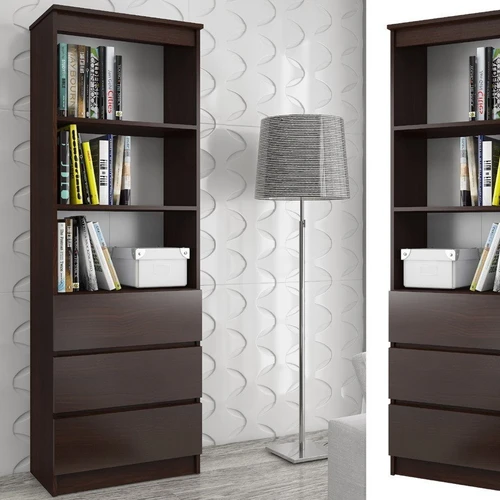 Stilinga knygų spinta su 3 lygių reguliuojama lentyna