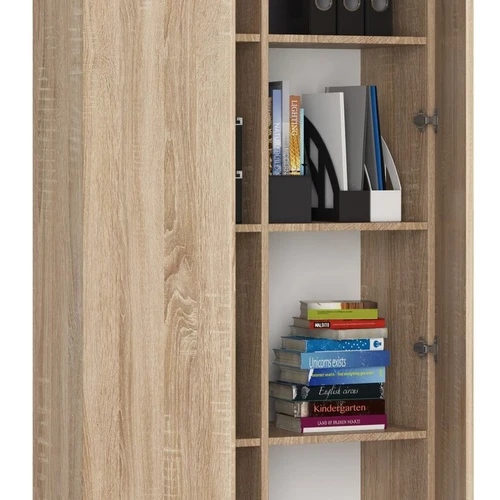 Sonoma ąžuolo spalvos knygų spinta su 8 lentynomis