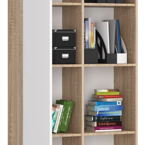 8 lentynų knygų spinta su ABS briaunomis