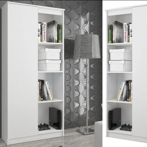 Lengvai surinkiama knygų spinta su pristatymo vadovu