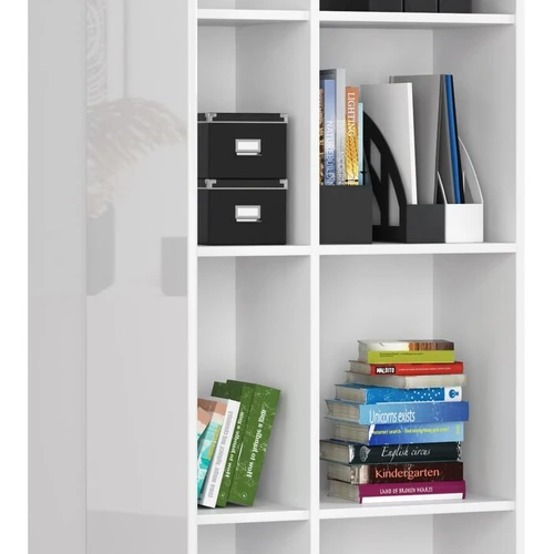 Funkcionalus 80 cm pločio knygų spinta su atviromis ir uždaromis dalimis