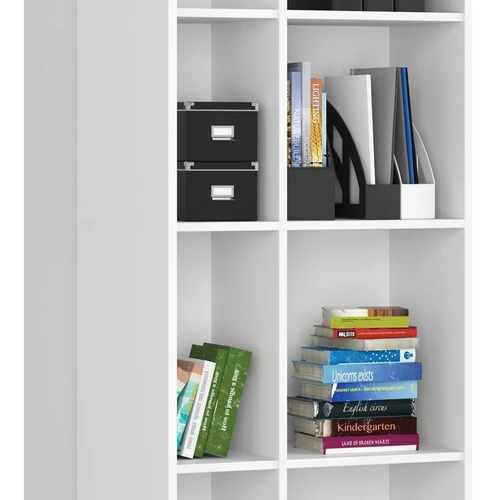 8 lentynų knygų spinta su ABS briaunomis