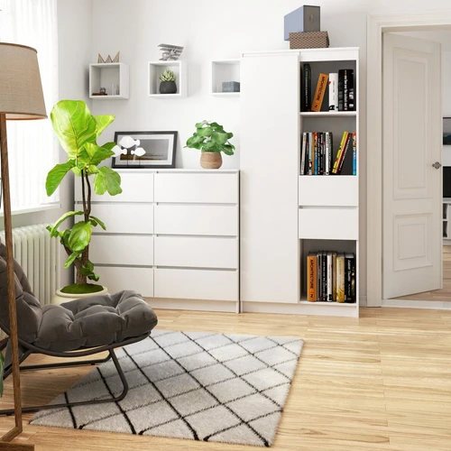 180 cm aukščio knygų spinta mažiems butams