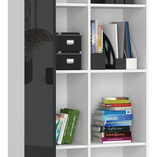 Moderni knygų spinta su 8 lentynomis ir ABS apvadu