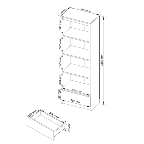 Tvarkinga spinta su stumdomais stalčiais