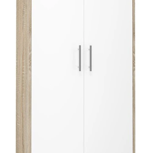 Sonoma ąžuolo ir baltos spalvos lentyna su patogiu vidiniu išplanavimu