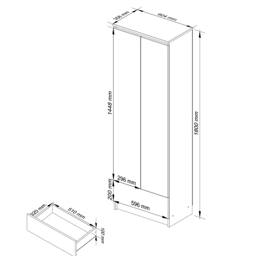 Biurų spinta su ABS fanera ir matiniu paviršiumi