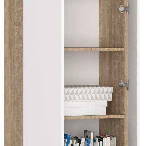 Moderni knygų lentyna su stalčiumi ir ABS briaunomis