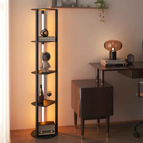 Lentyninis toršeras, 4 lentynos, 4 LED juostelės, 35 × 163 × 30 cm