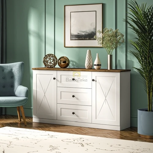 Minimalistinė balta/pilka lova su dideliu čiužiniu