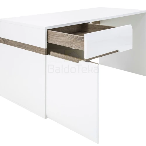 Ergonomiškas rašomasis stalas LINATE TYP80 – 125 cm pločio, triufelinis ąžuolas