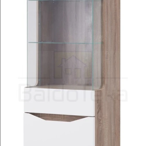 Moderni spinta triufelinio ąžuolo ir baltos blizgios kombinacijos