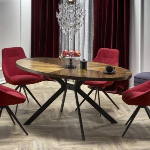 MDF ir medžio lukšto spinta su dažytu metalu