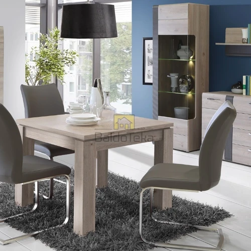 Nelson ąžuolo spinta su matine pilka ir chromuotomis detalėmis